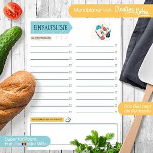 Menüplaner mit Einkaufsliste I Essens-Wochenplaner mit 50 Blatt | A5 Größe | CreativeRobin Bild 5