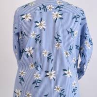 Damen Hemdbluse | Motiv Edelweiß in Blau/Weiß Bild 3
