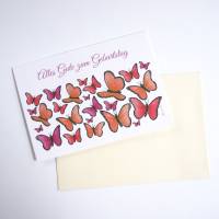 Geburtstagkarte Schmetterlinge personalisierbar,  Grußkarte zum Genesung, Klappkarte Dankesagung Bild 1