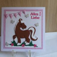 Glückwunschkarte Kinder,Geburtstagskarte,Kinderkarte,Pferd Bild 2