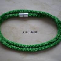 Häkelkette, gehäkelte Perlenkette * langer, fröhlicher Grashüpfer - auf 80 cm Bild 2