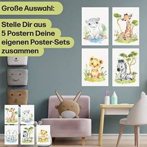 5er Poster-Set fürs Kinderzimmer I Süße Babyzimmer Deko I ohne Rahmen I CreativeRobin Bild 4