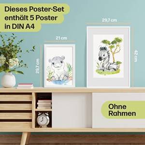 5er Poster-Set fürs Kinderzimmer I Süße Babyzimmer Deko I ohne Rahmen I CreativeRobin Bild 8