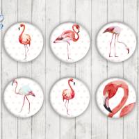 1056 - Motivcabochon Set, Glascabochons Handmade Flamingos Bild 1