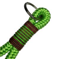 Schlüsselanhänger handgefertigt der Marke AlsterStruppi in grün, cognacfarbenen Leder, personalisiert ist möglich Bild 2