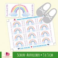 24 Schuhaufkleber | Regenbogen mit Wolken  + Schutzfolie  - 3 x 3 cm Bild 1
