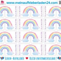 24 Schuhaufkleber | Regenbogen mit Wolken  + Schutzfolie  - 3 x 3 cm Bild 2