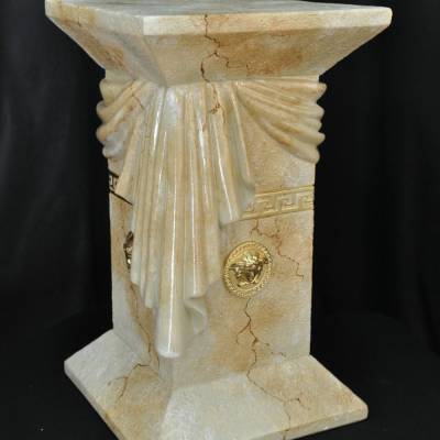 Säule Mäander Style Beistelltisch Handbemalt Marmoriert Dekosäule 55cm Griechische Antik Säule Barock Blumenständer