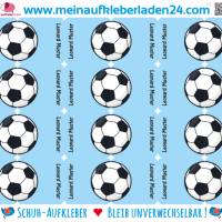 24 Schuhaufkleber | Fußball hellblau + Schutzfolie  - 3 x 3 cm Bild 2