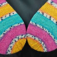 Socken Größe 40/41, handgestrickt, leuchtende Farben Stricksocken Bild 6