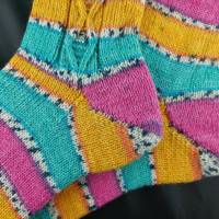 Socken Größe 40/41, handgestrickt, leuchtende Farben Stricksocken Bild 7