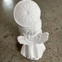 Engel mit Lampe Laterne -  unbemalte Keramik Bild 4