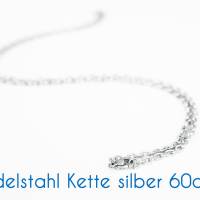 Fertige Edelstahl Kette silber 60cm Ø 3.1x4.3x0.3mm Bild 3