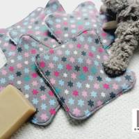 Waschlappen Waschtuch Waschlappen für Babys wiederverwendbar umweltfreundlich 5er Set Sterne grau Bild 1