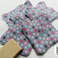 Waschlappen Waschtuch Waschlappen für Babys wiederverwendbar umweltfreundlich 5er Set Sterne grau Bild 2