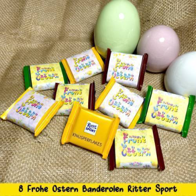 Download 8 Frohe Ostern Ritter Sport Banderole, Banderole Schokolade, Oster Tischdeko, Kollegen, Freunde, Familie, Datei