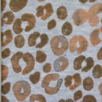 Alpenfleece Stoff grau mit braunem Raubtiermuster 50 x 150 cm  Kuschelsweat ♕ Bild 3