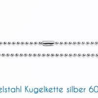 Fertige Edelstahl Kugelkette silber 60cm Ø 1.5mm Bild 1