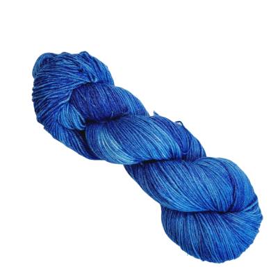 Handgefärbte Socken- und Tuchwolle mit Bambus, 4fädig, 100 g Strang, Farbe: "Bluebird Semisolid"