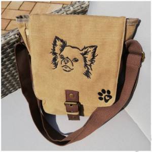 Tasche mit Motiv Chihuahua und Pfote bestickt Bild 3