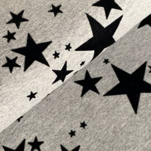 French Terry graumeliert, mit Sternen beflockt Bild 3