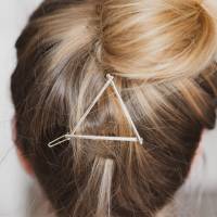 goldene dreieckige Haarspange, gold Haarspange, Dreieck, Geschenk Freundin, Haarschmuck, Geschenk Trauzeugin Bild 3