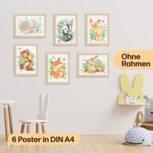 Mutter & Baby Waldtier Poster-Set fürs Kinderzimmer I Babyzimmer Deko I ohne Rahmen I CreativeRobin Bild 3
