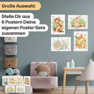 Mutter & Baby Waldtier Poster-Set fürs Kinderzimmer I Babyzimmer Deko I ohne Rahmen I CreativeRobin Bild 5