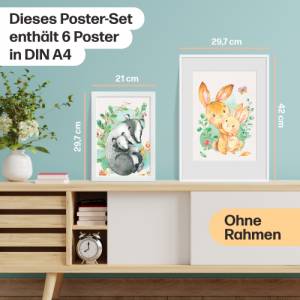 Mutter & Baby Waldtier Poster-Set fürs Kinderzimmer I Babyzimmer Deko I ohne Rahmen I CreativeRobin Bild 8