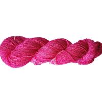 Handgefärbte Sommer-Sockenwolle, 4fach, mit Baumwolle, Farbe: Drachenfrucht Semisolid Bild 1
