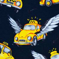 ♕ Sweat French Terry mit fliegendem Taxi Flying Taxi 50 x 150 cm Nähen Stoff ♕ Bild 3