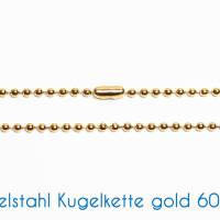 Fertige Edelstahl Kugelkette gold 60cm Ø 1.5mm Bild 1