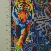 ♕Alpenfleece Plüsch Sweat in Neonfarben mit Tiger Digitaldruck 50 cm x 150 cm Happy Fleece ♕ Bild 5