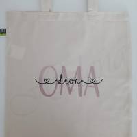 Einkaufstasche aus Bio-Baumwolle mit Oma - Mama - Mami - Uroma mit Namen - Stoffbeutel - Jutebeutel - Muttertag Bild 1