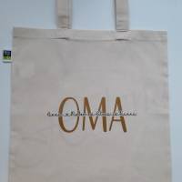 Einkaufstasche aus Bio-Baumwolle mit Oma - Mama - Mami - Uroma mit Namen - Stoffbeutel - Jutebeutel - Muttertag Bild 8