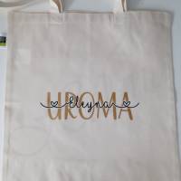 Einkaufstasche aus Bio-Baumwolle mit Oma - Mama - Mami - Uroma mit Namen - Stoffbeutel - Jutebeutel - Muttertag Bild 9