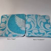 Spültuch "Frottee-Waffelpique" in türkis-weiß mit Muster & blau Uni von he-ART by helen hesse Bild 3