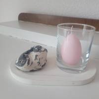 Kleines Shabby - Tablett in weiß mit Kerzenglas Bild 5