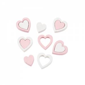 Streuteile Herzen 12-teilig rosa-weiß Bild 1