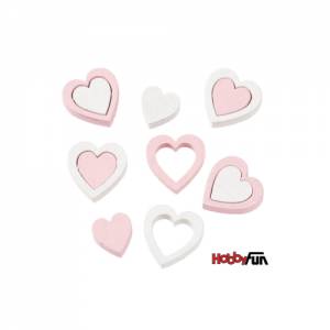 Streuteile Herzen 12-teilig rosa-weiß Bild 2