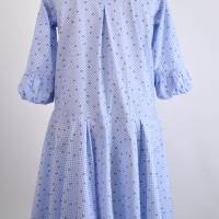 Damen Sommer Kleid gepunktet Hellblau Bild 3