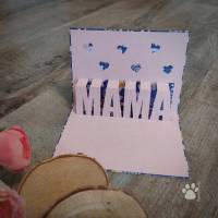 Plotterdatei Pop Up Karten Muttertag, Mama mit Herzen, SVG, Studio3 Bild 1