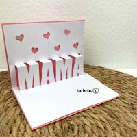 Plotterdatei Pop Up Karten Muttertag, Mama mit Herzen, SVG, Studio3 Bild 2