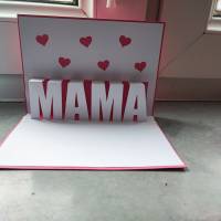 Plotterdatei Pop Up Karten Muttertag, Mama mit Herzen, SVG, Studio3 Bild 3