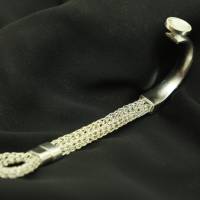 edles Silber-Damen-Armband mit leuchtendem Strass-Cabochon Bild 4