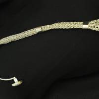 edles Silber-Damen-Armband mit leuchtendem Strass-Cabochon Bild 8