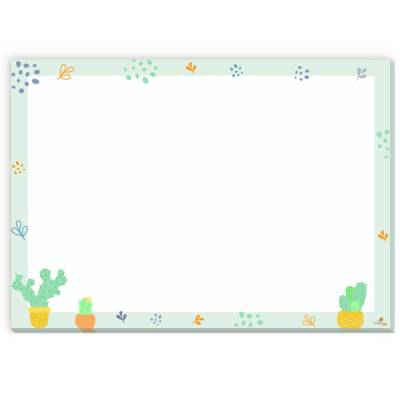 Kaktus Malblock und Malunterlage für Kinder & Erwachsene | Schreibtischunterlage aus Papier DIN A3 mit 25 Blättern