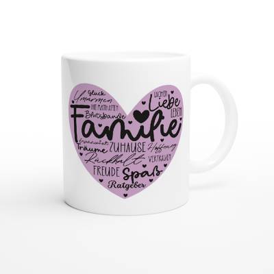 Tasse / Familienherz (BUNT) - Zuhause