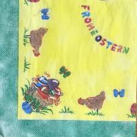Serviette Frohe Ostern Osterkorb mit Huhn und Schmetterlinge  -1 einzelne Serviette (S5) Bild 2