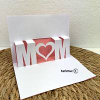 Plotterdatei Pop Up Karten Muttertag, Mom mit Herz, SVG, Studio3 Bild 1